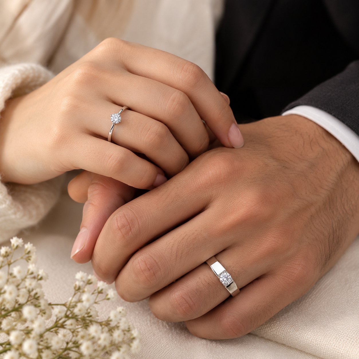 Elegant Couple Rings Set – Forever Bond