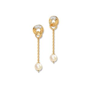 Intertwine Circlet Pearl Drop Earrings