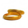 Elegant gold-plated bangles with modern pattern