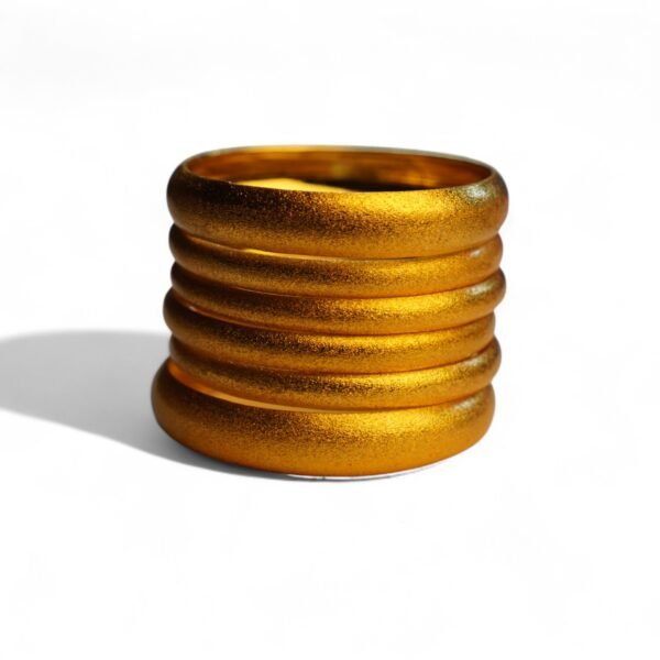 gold-plated-bangles-front-view Elegant gold-plated textured bangle set for women