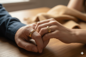 Premium Gold Plated Couple Rings | Matching Promise Rings for Couples | Adjustable Romantic Gift